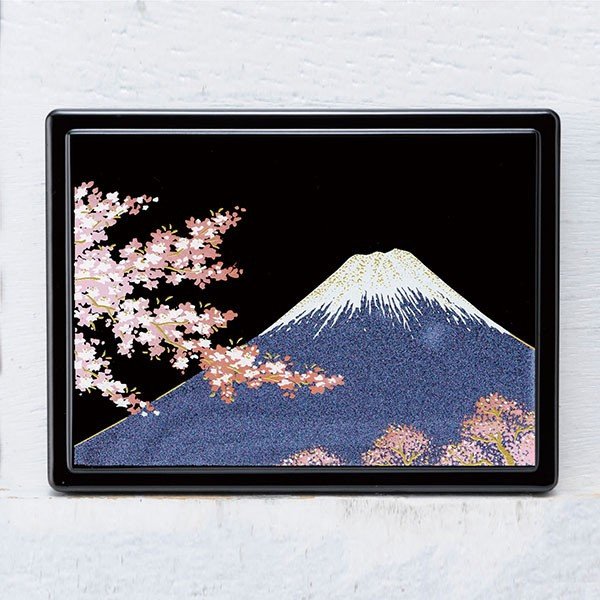 画像1: 蒔絵付箋ケース「雅」 富士に桜 (1)