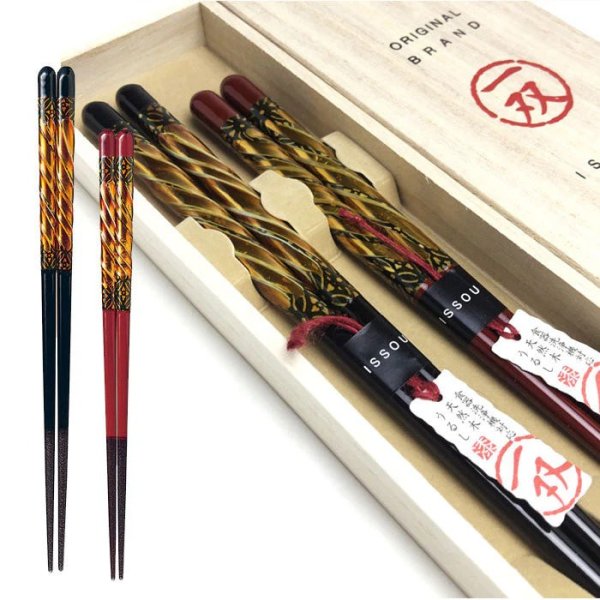 画像6: 夫婦箸 ギフトペアセット 金華 23cm・20.5cm (6)