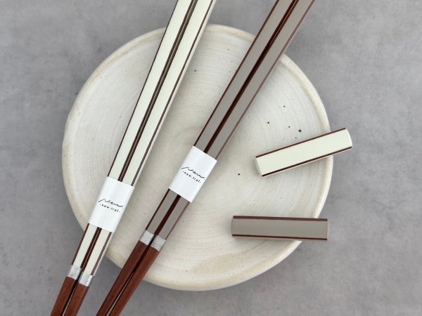 画像5: 【専用箱・ペア】箸 キャレ 食洗機対応 ギフトボックス ホワイト ブラウン (5)