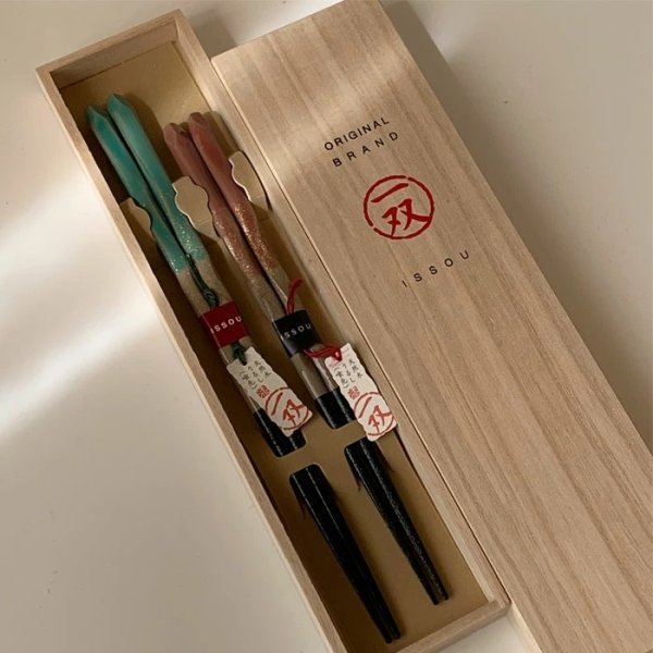 画像6: 木製 夫婦箸 ギフトペアセット 淡路 23.5cm・21cm (6)