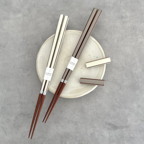画像6: 【専用箱・ペア】箸 キャレ 食洗機対応 ギフトボックス ホワイト ブラウン (6)
