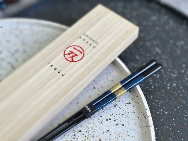 画像6: 【桐箱・単品】 お箸 ギフト箸 和紙黒龍 23cm ブルー 食洗機対応 (6)