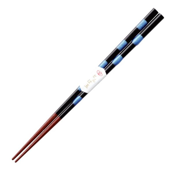 画像2: 木製塗り箸 とんぼ玉光石 23cm 若狭塗り箸【透明opp袋入り】 (2)