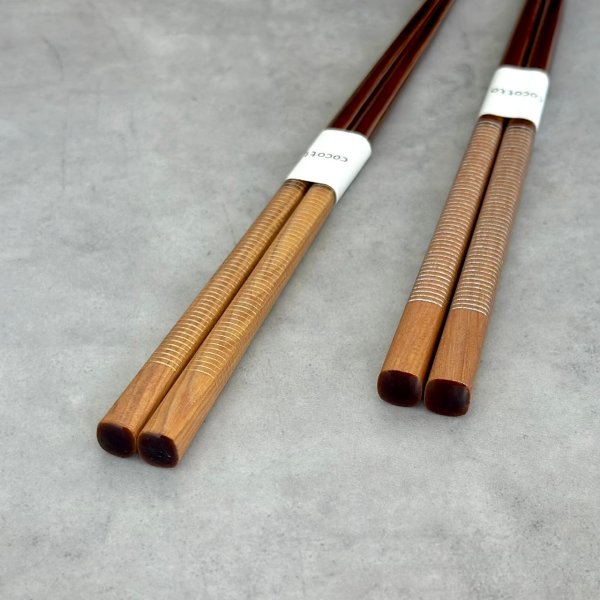 画像5: 【桐箱・単品】 木製 ギフト箸 スレッド ゴールド 21cm (5)