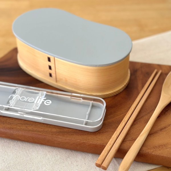 画像5: 【全3色】 カトラリーセット付 カラー曲げわっぱ弁当箱 豆型 パステルカラー (5)