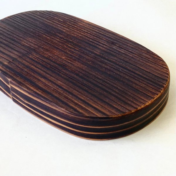 画像7: 国産 曲げわっぱ 焼杉 小判型 まげわっぱ 弁当箱 (7)