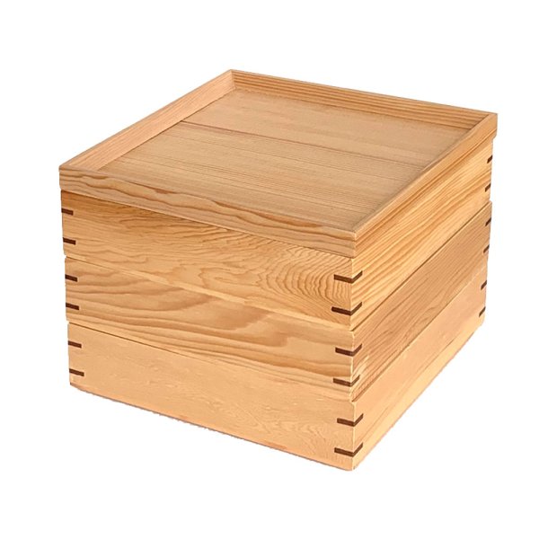 画像8: 三段 重箱 木製 ナチュラル 白木 大 仕切り お正月 おせち おせち料理 (8)