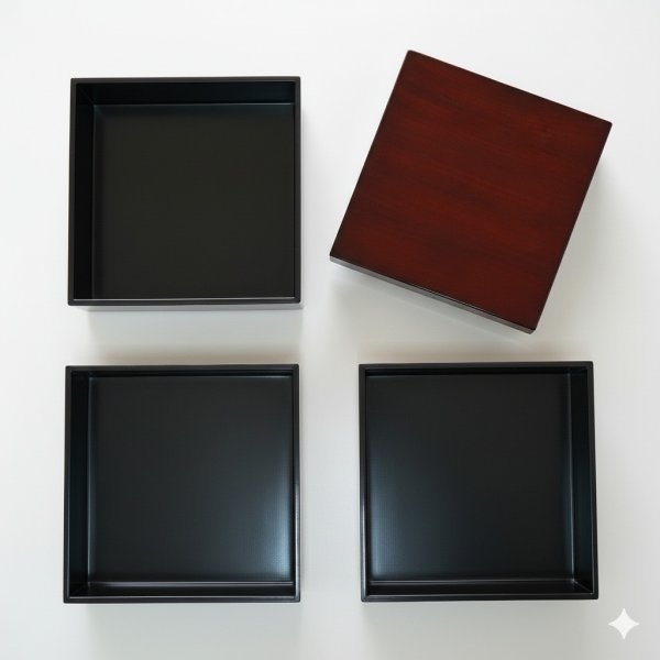 画像2: 杢目三段重箱 (2)