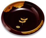 手描き蒔絵　菓子鉢 漆器通販の山家漆器店 （菓子鉢・菓子器）梅型菓子鉢 溜塗